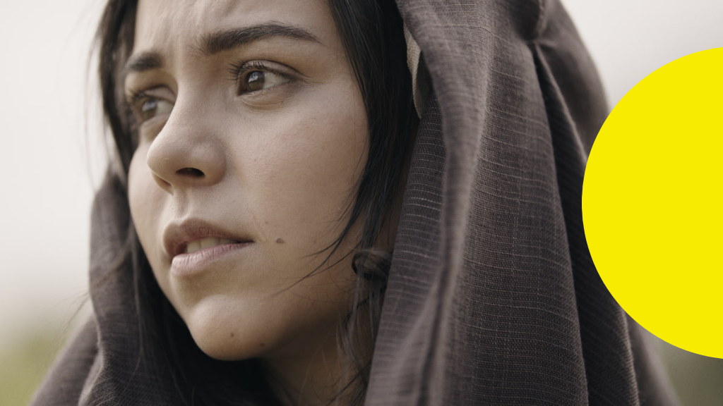 A Virgem Maria em imagem do filme "O sim de Maria", produção da Lumine TV
