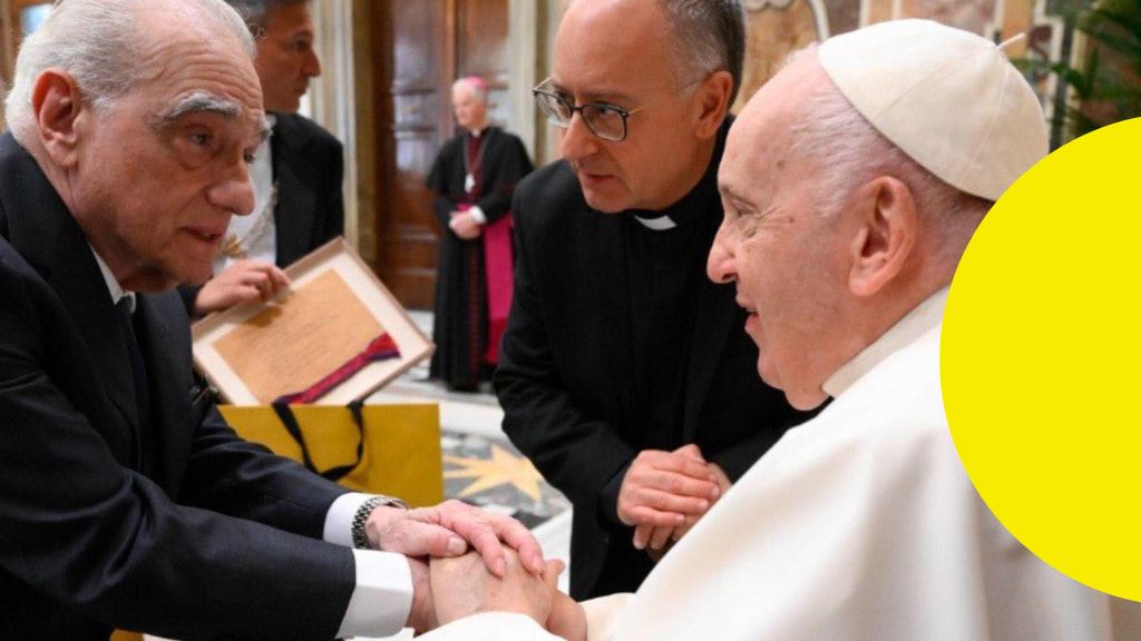 O cineasta Martin Scorsese com o Papa Francisco no Vaticano