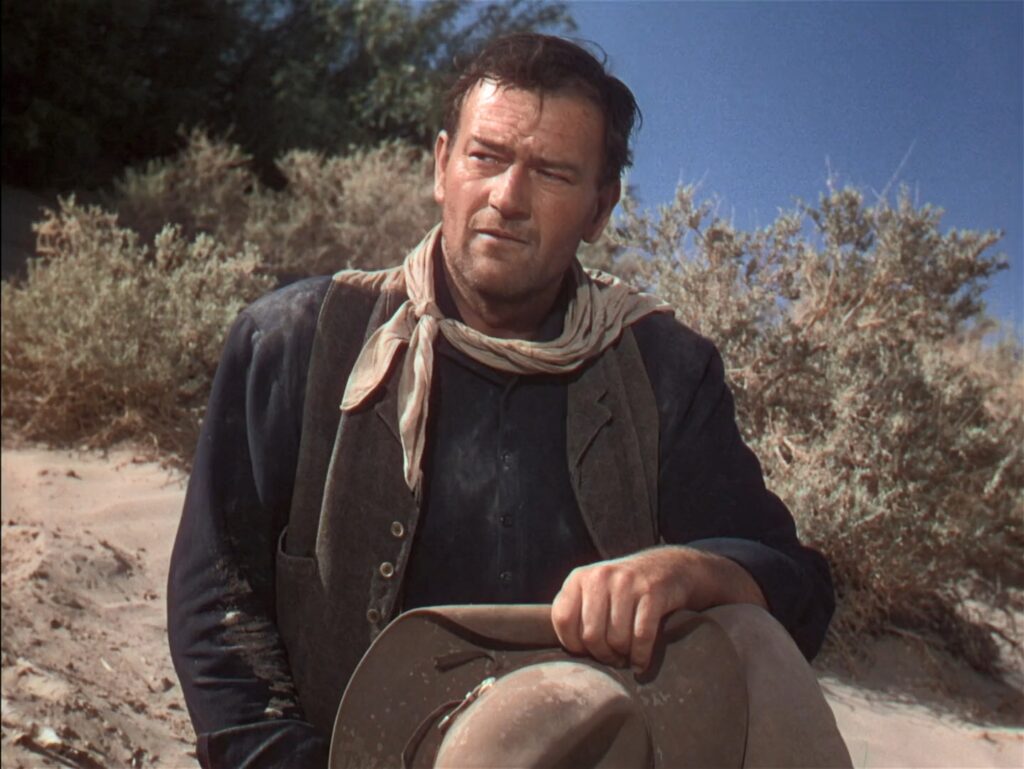 John Wayne em cena do filme "O céu mandou alguém", de John Ford.