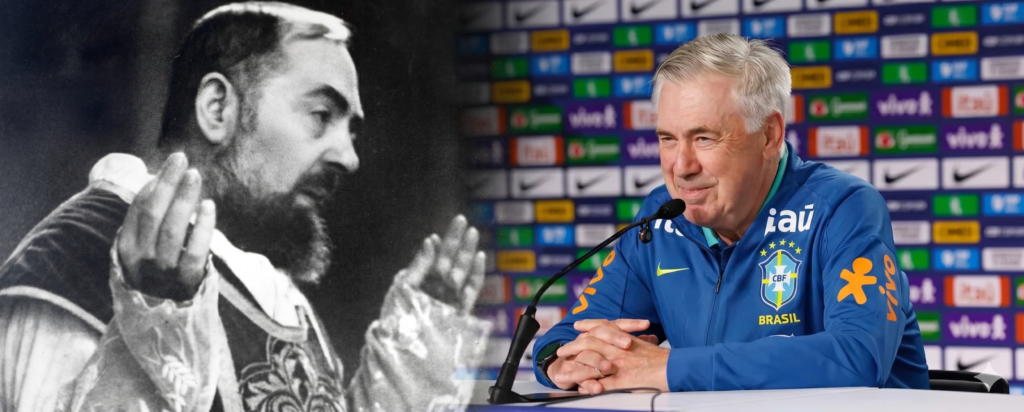 A devoção de Carlo Ancelloti, o técnico da seleção brasileira, a Padre Pio.